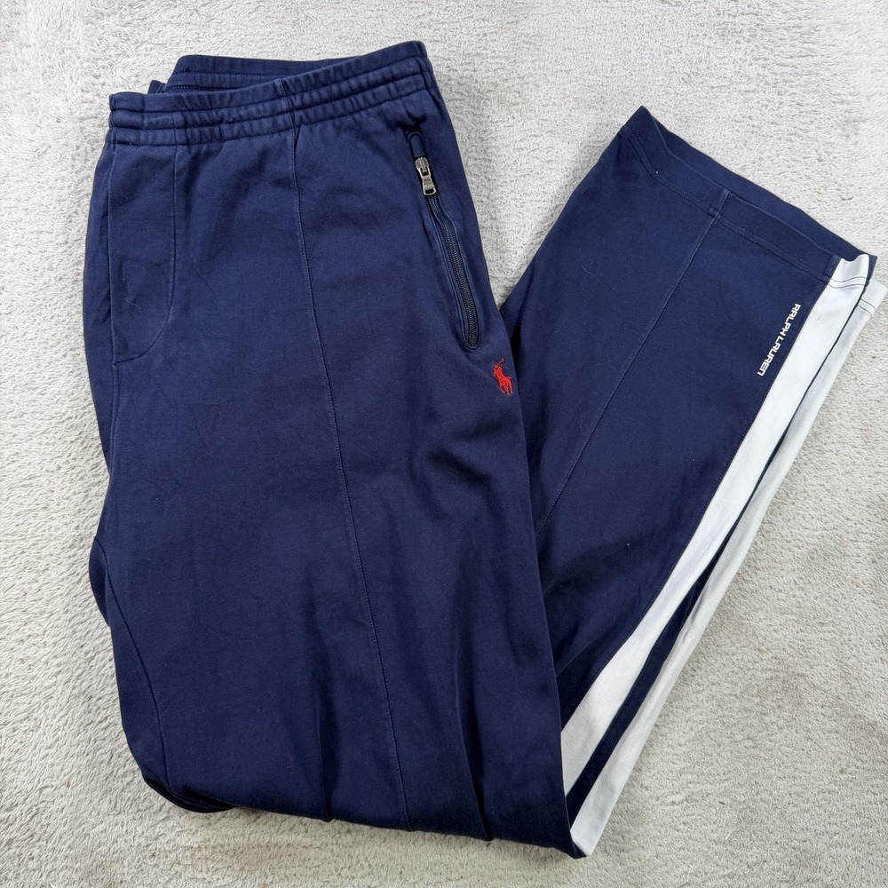 Polo Ralph Lauren Sweatpants Mens 2XLT Navy Zip Pocket Pony Joggers Drawstring